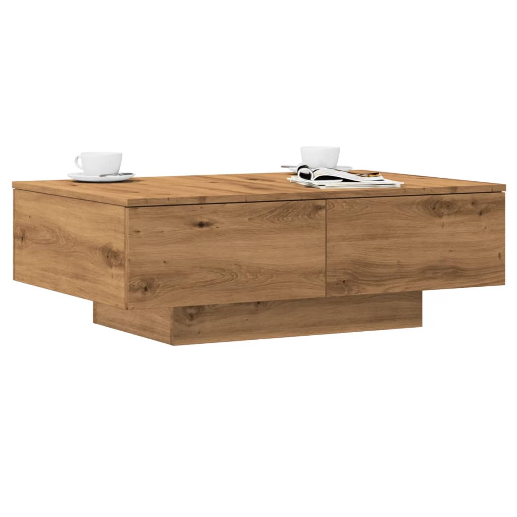 Vetonek Mesa de centro madera de ingeniería roble artisan 90x60x31 cm