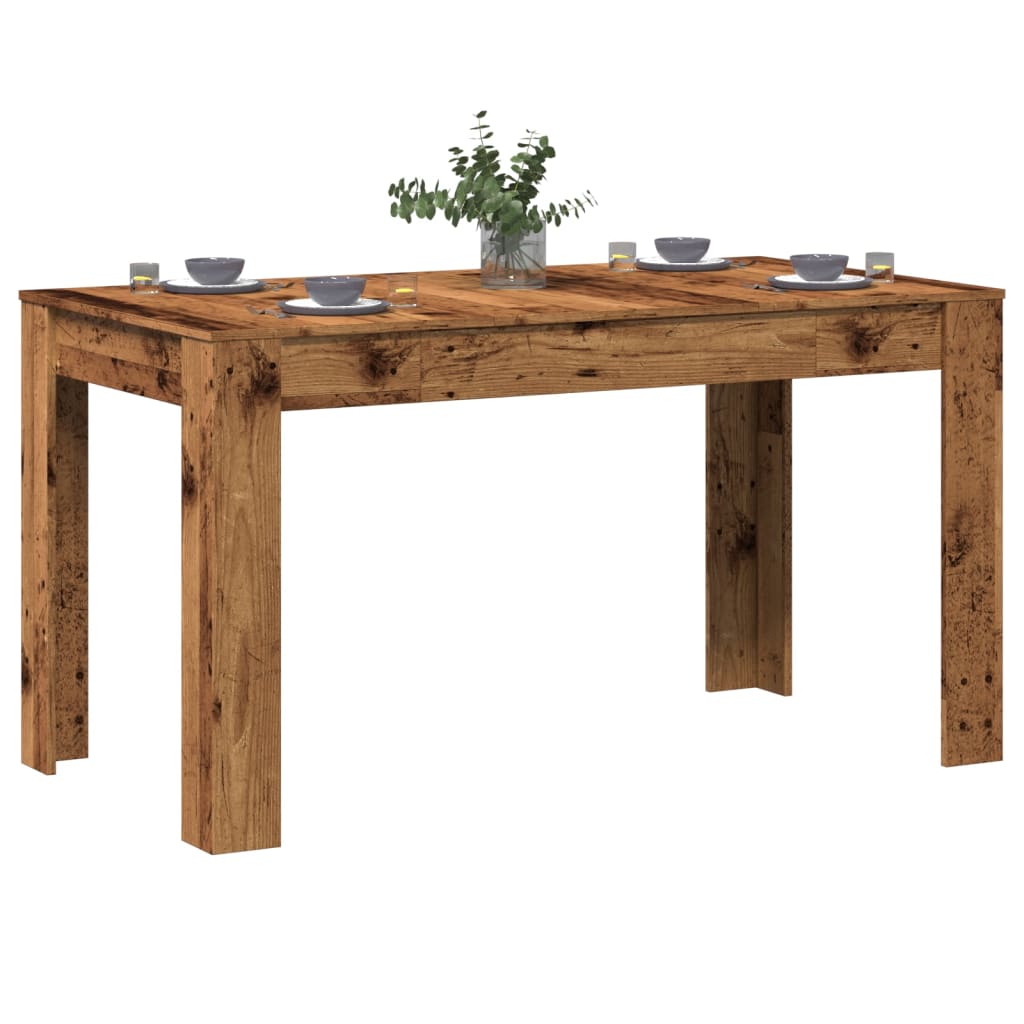 Vetonek Mesa de comedor madera ingeniería envejecida 140x74,5x76 cm