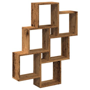 Vetonek Estante cubo de pared madera ingeniería envejecida 78x15x93 cm