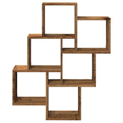 Estante cubo de pared madera ingeniería envejecida 78x15x93 cm v9475 - Vetonek