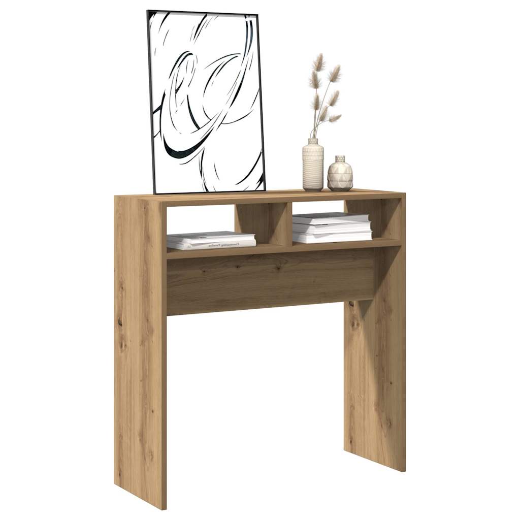 Artisanal oak wood console table 78x30x80 cm