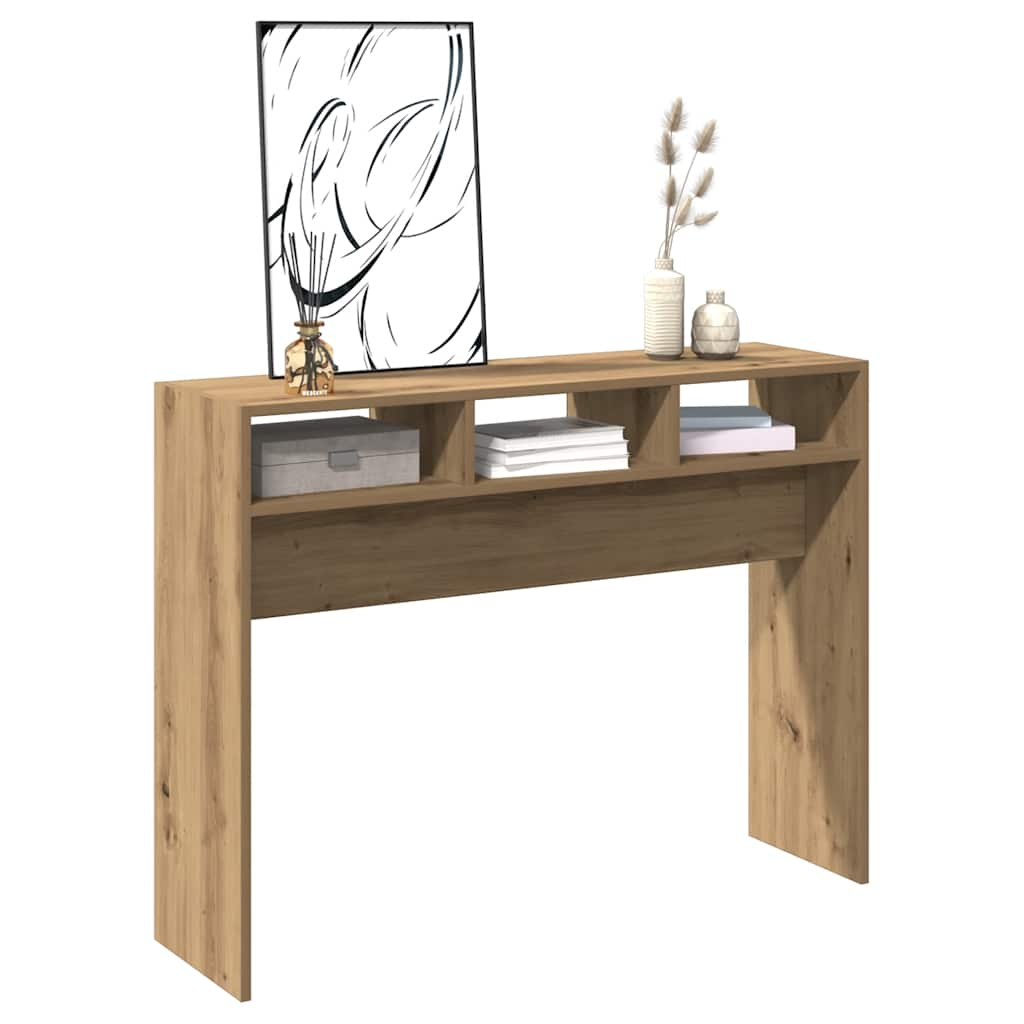 Mesa consola madera de ingeniería roble artesanal 105x30x80 cm