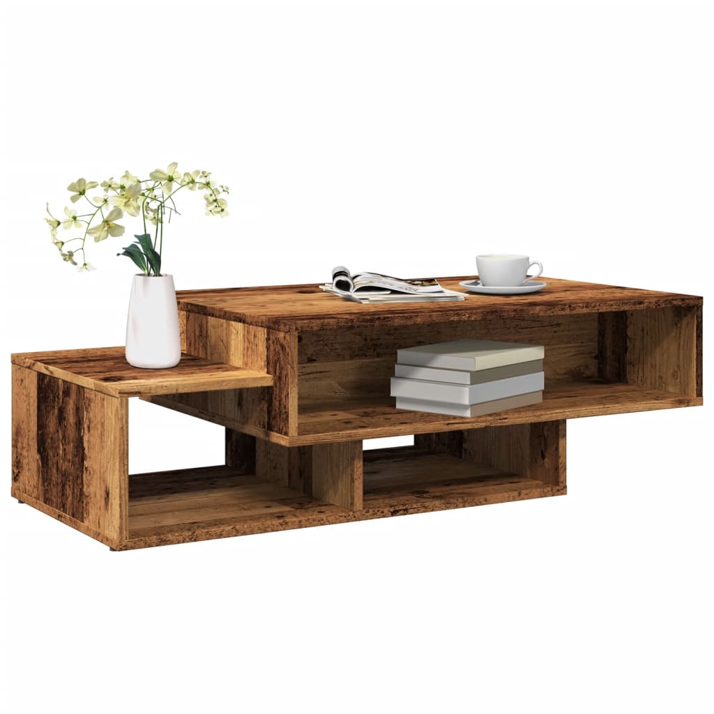 Vetonek Mesa de centro madera de ingeniería envejecida 105x55x32 cm