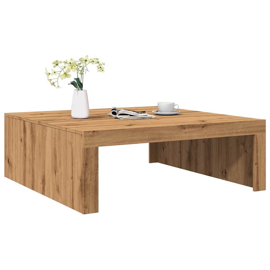 Mesa de centro madera de ingeniería roble artisan 100x100x35 cm V0389 Vetonek