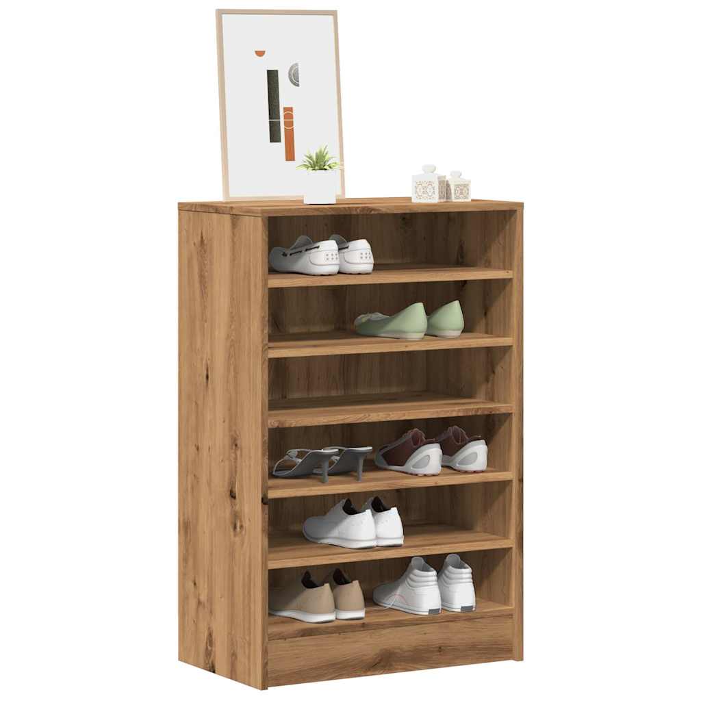 Vetonek Mueble zapatero madera ingeniería roble artisan 60x35x92 cm