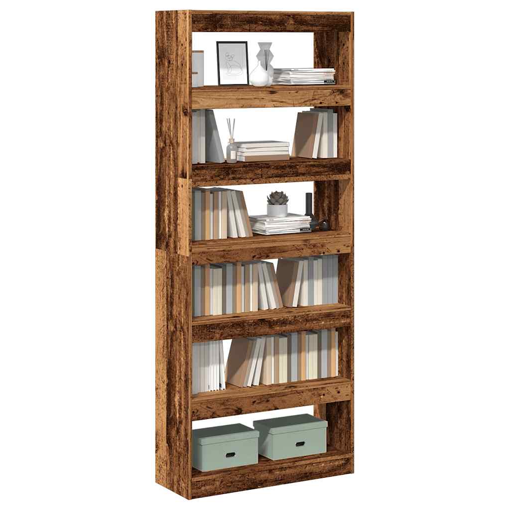 Vetonek Librería/Biblioteca de madera antigua 80x30x198 cm