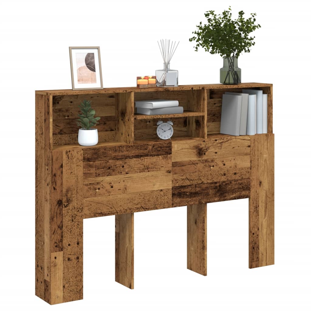Mobile testiera in legno invecchiato 140x19x103,5 cm v2079 Vetonek