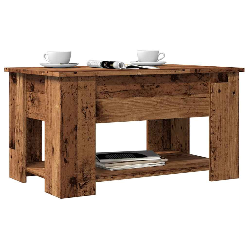 Vetonek Mesa de centro madera de ingeniería madera antigua 79x49x41 cm