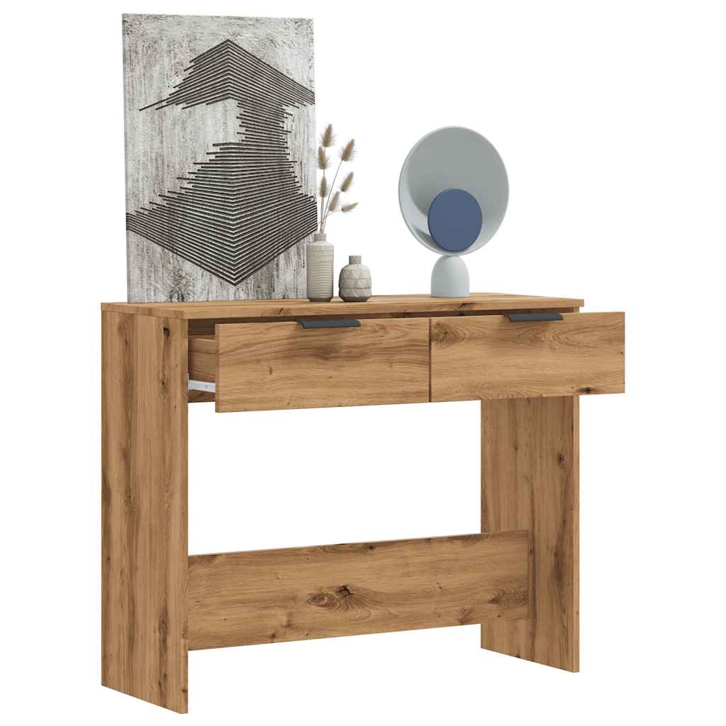 Vetonek Mesa consola madera de ingeniería roble artesanal 90x36x75 cm