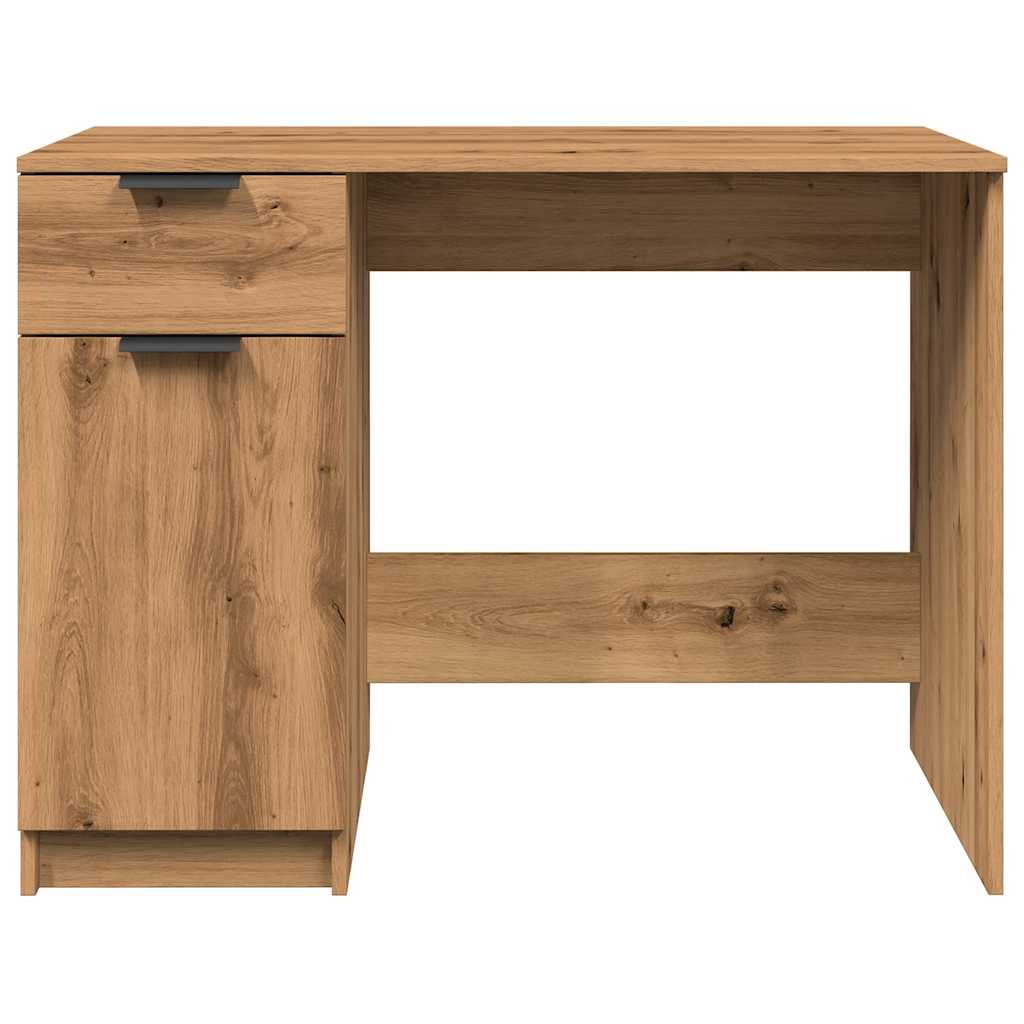 Bureau artisanal en bois d'ingénierie en chêne 100x50x75 cm V2857 Vetonek