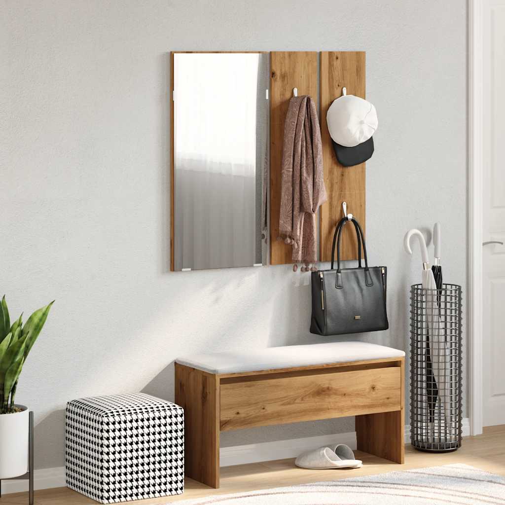 Vetonek Set di mobili da ingresso in compensato di rovere fatti a mano