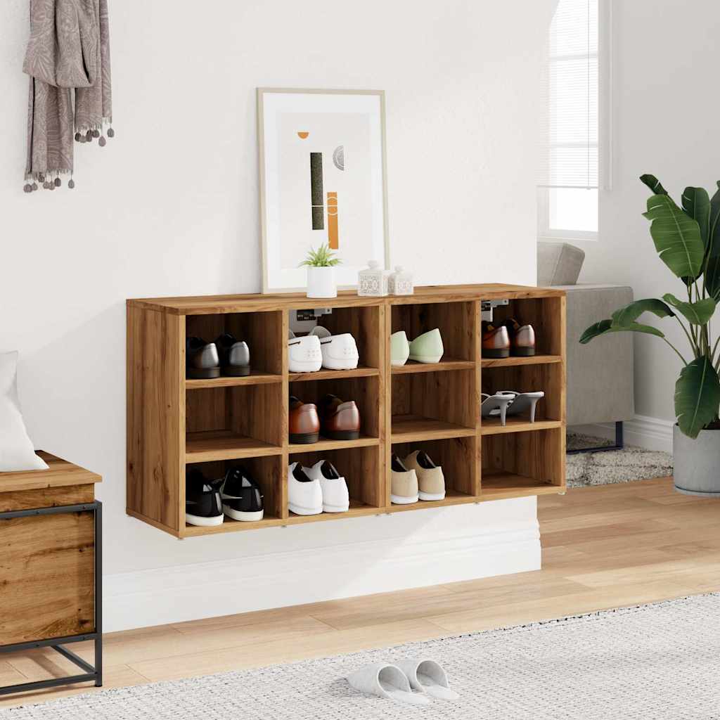 Zapateros 2 uds roble artesanal 52x30x50 cm v3250 - Vetonek