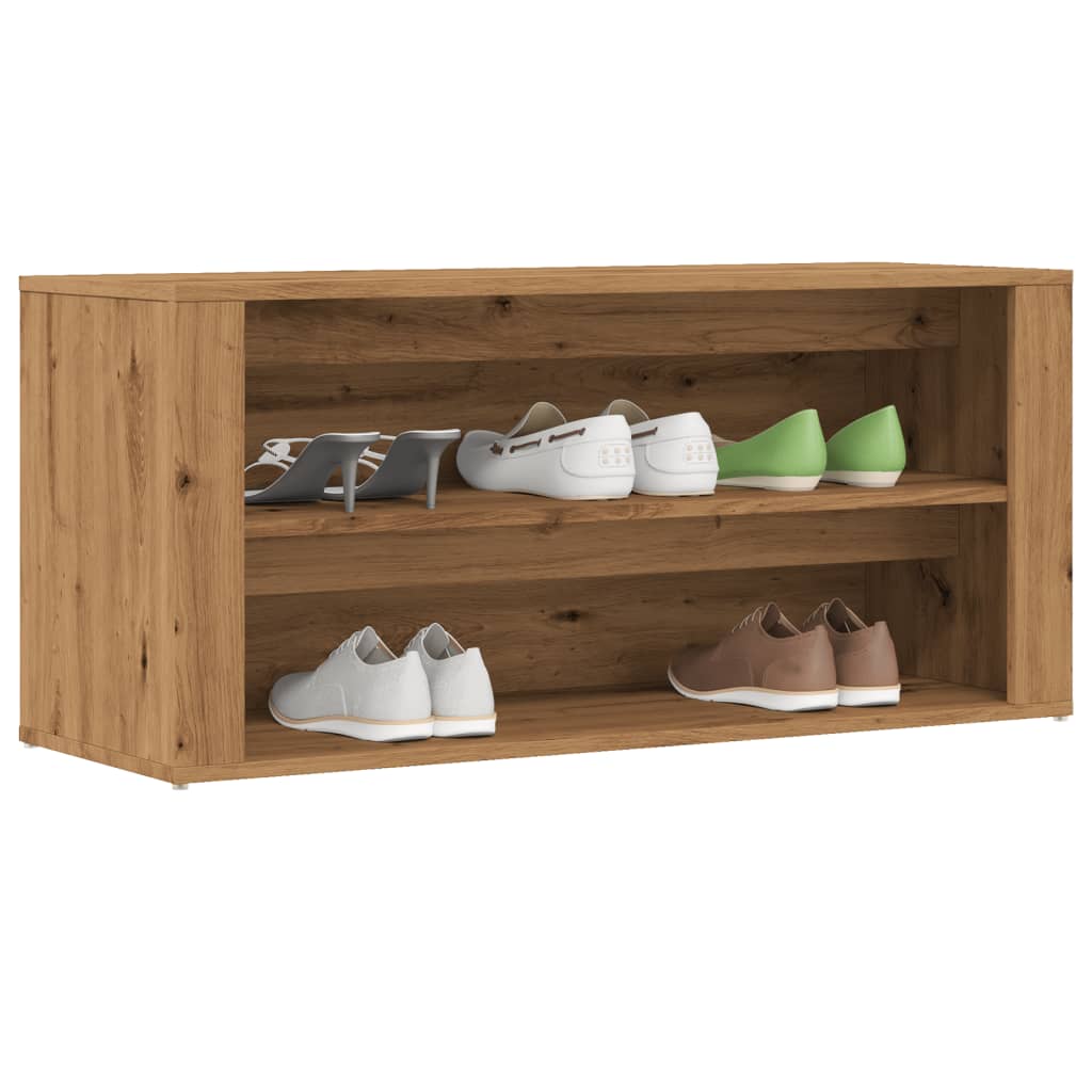 Vetonek Mueble zapatero madera de ingeniería roble artisan 100x35x45 cm