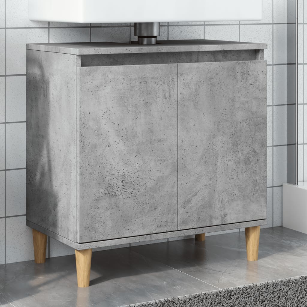 Vetonek Mueble de lavabo madera contrachapada gris hormigón 58x33x60cm