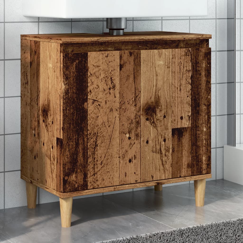 Vetonek Mueble de lavabo madera de ingeniería envejecida 58x33x60 cm