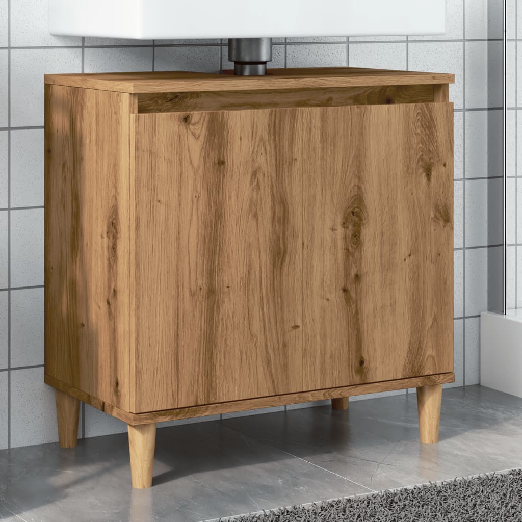 Vetonek Mueble de lavabo madera de ingeniería roble artisan 58x33x60 cm