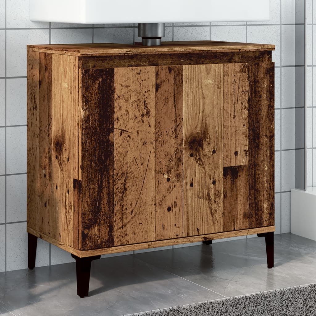 Vetonek Mueble de lavabo madera de ingeniería envejecida 58x33x60 cm