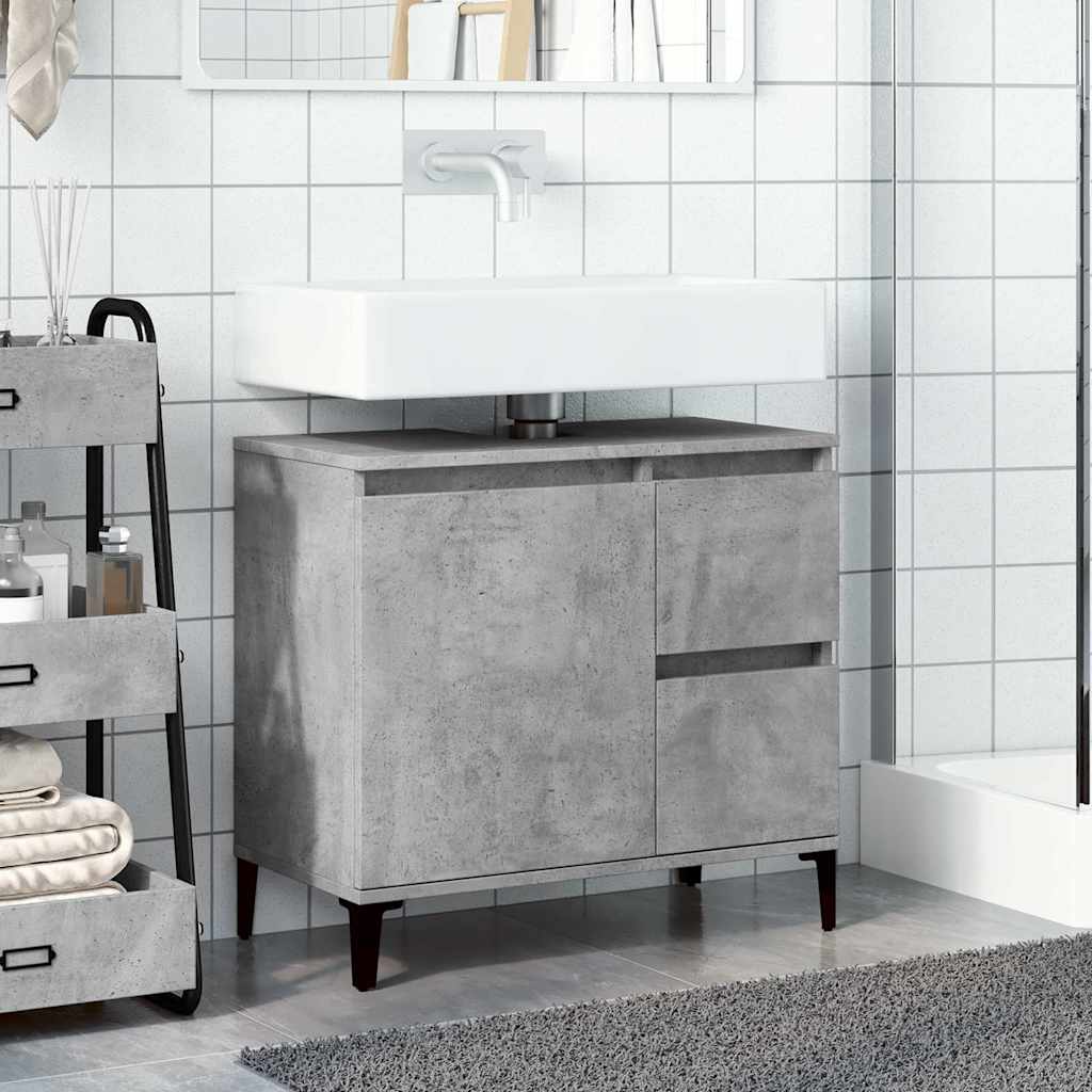 Mueble de lavabo madera sintetizada Nexus gris hormigón 65x33x60 cm - Vetonek