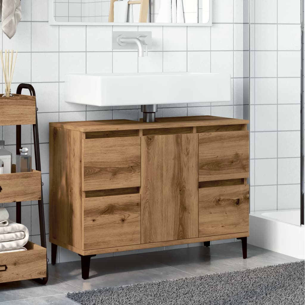 Mueble de lavabo madera sintetizada Nexus roble artisan 80x33x60 cm