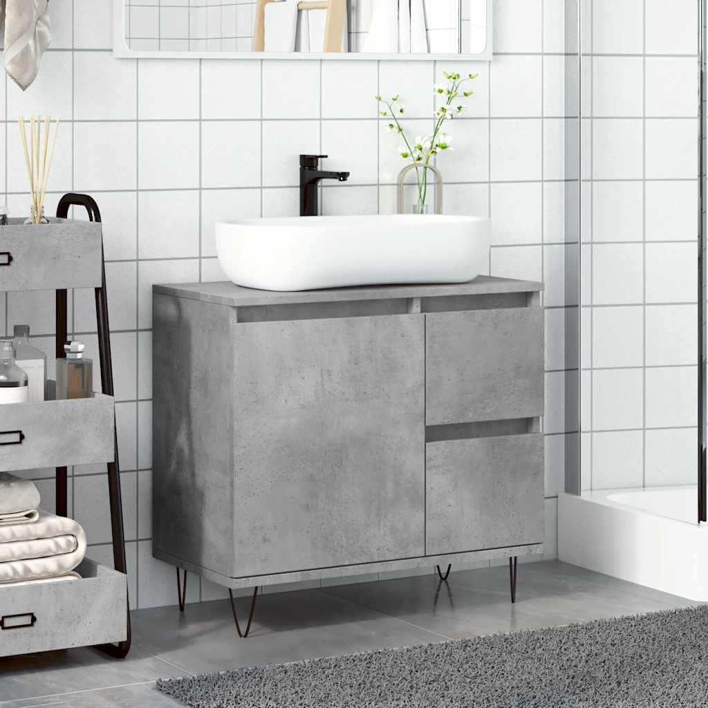 Mueble de lavabo madera sintetizada Nexus gris hormigón 65x33x60 cm