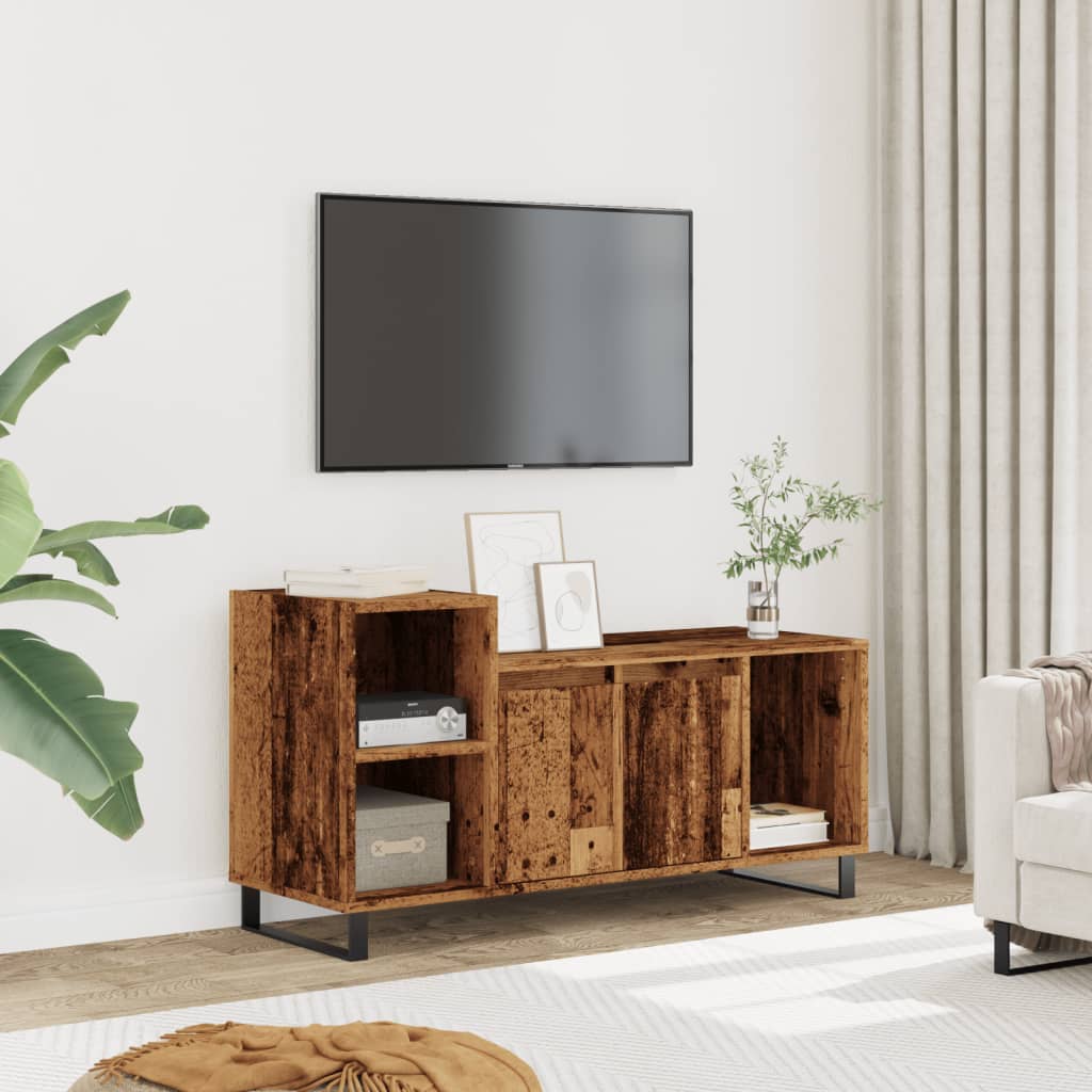 Vetonek Mueble para TV madera ingeniería madera envejecida 100x35x55 cm