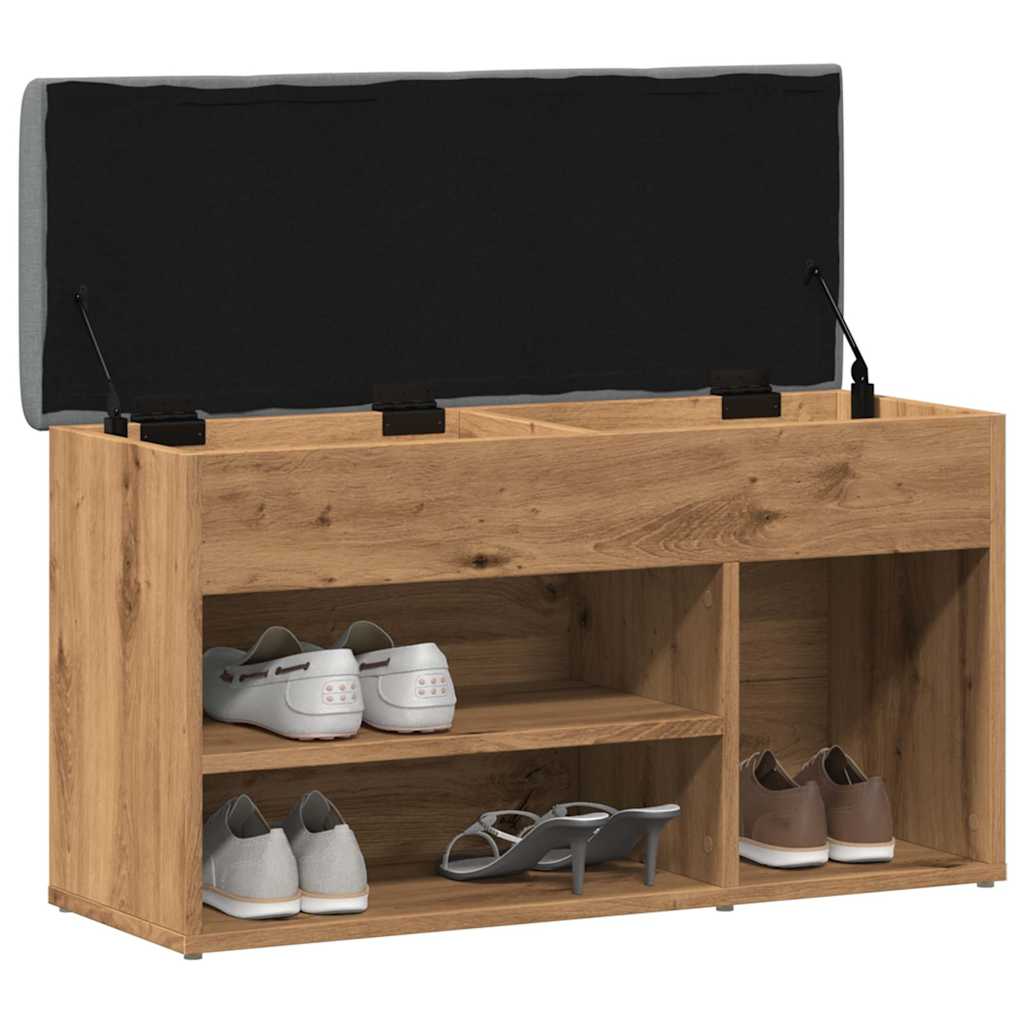 Banco zapatero madera de ingeniería roble artisan 82x32x45,5 cm V6220 Vetonek