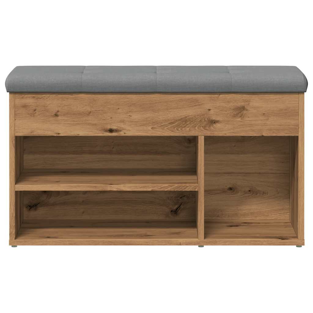 Banco zapatero madera de ingeniería roble artisan 82x32x45,5 cm V6220 Vetonek