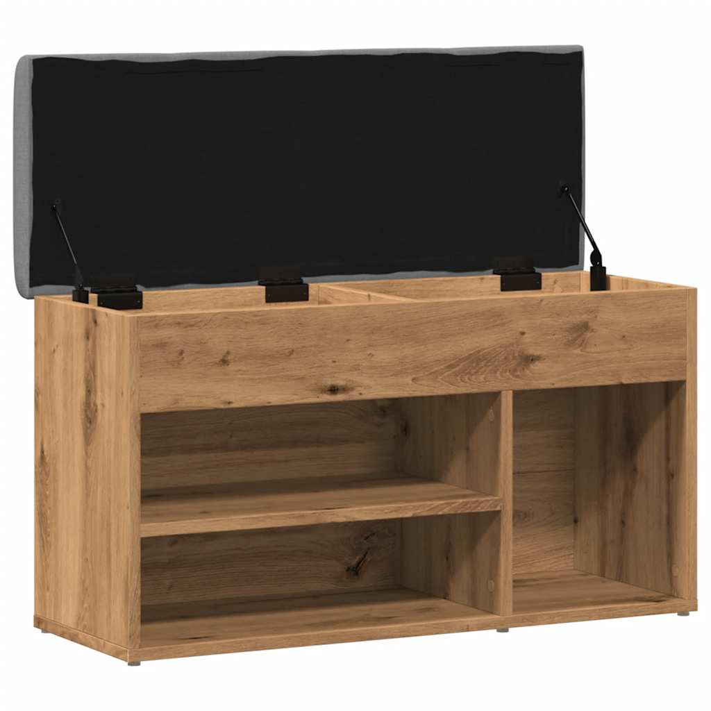 Banco zapatero madera de ingeniería roble artisan 82x32x45,5 cm V6220 Vetonek