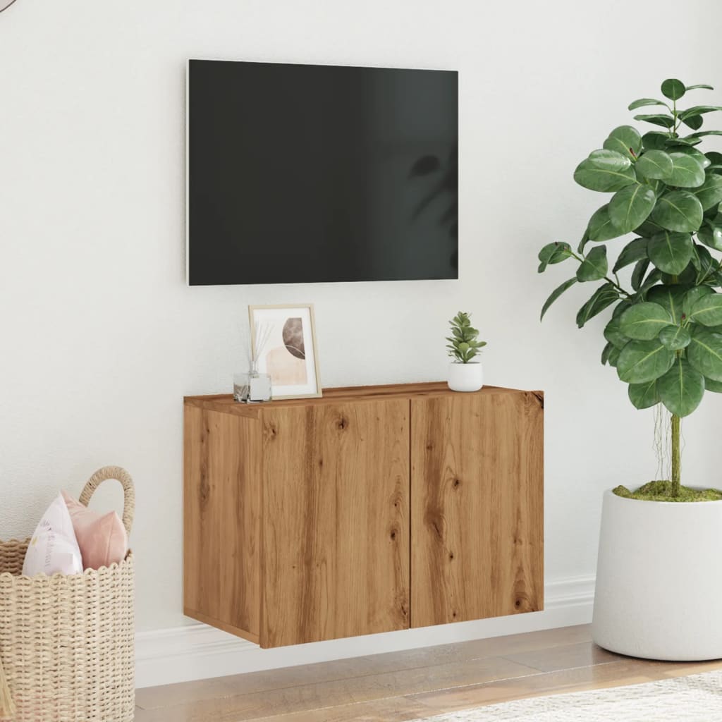 Wall TV furniture 60x30x41 cm artisanal oak