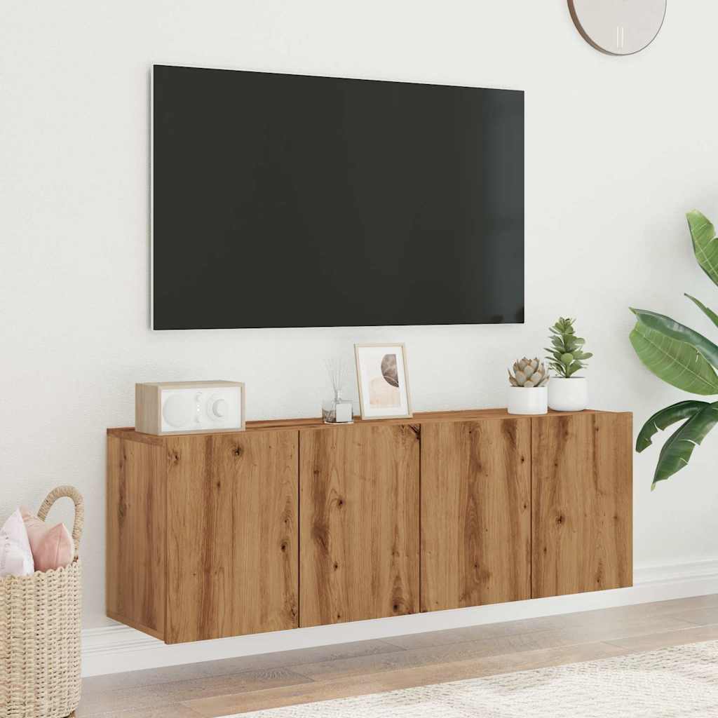 Wall TV Furniture 2 Craft Oak Units 60x30x41 cm