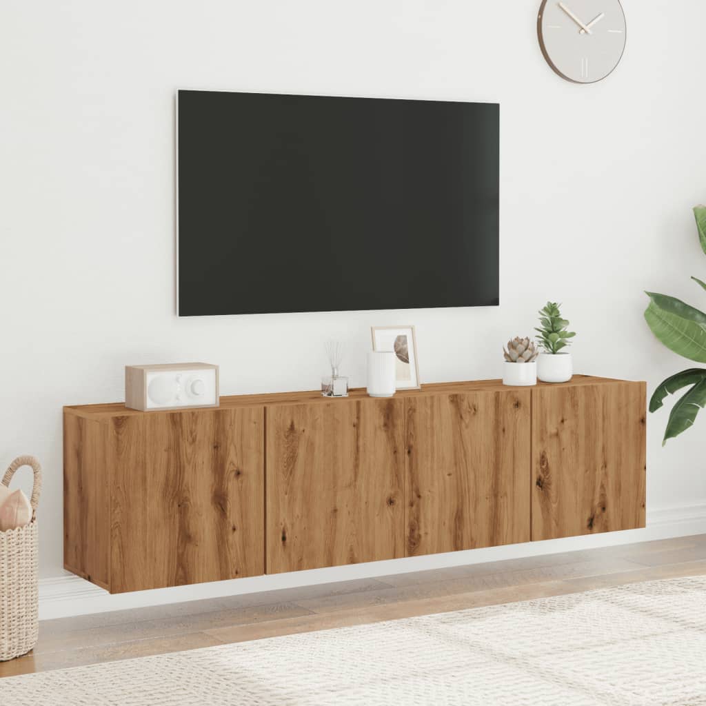 Vetonek Muebles de TV de pared 2 unidades roble artisian 80x30x41 cm