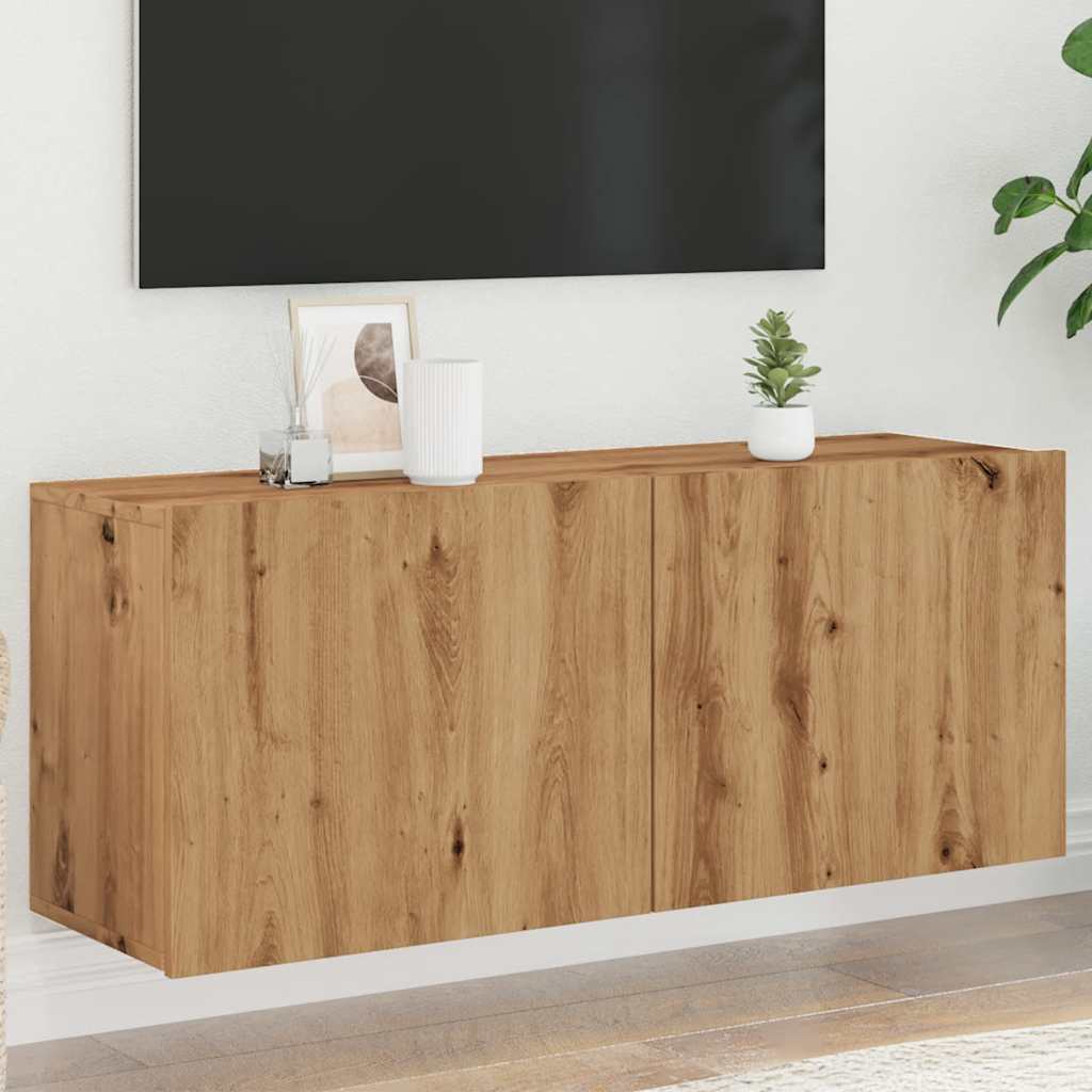 Vetonek Mueble para TV de pared roble artisian 100x30x41 cm