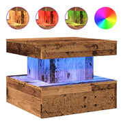 Mesa de centro con luces LED madera envejecida 50x50x40 cm V6992 Vetonek