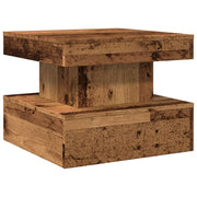 Mesa de centro con luces LED madera envejecida 50x50x40 cm V6992 Vetonek
