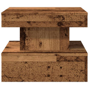Mesa de centro con luces LED madera envejecida 50x50x40 cm V6992 Vetonek