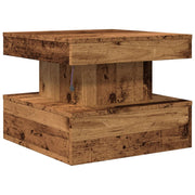 Mesa de centro con luces LED madera envejecida 50x50x40 cm V6992 Vetonek