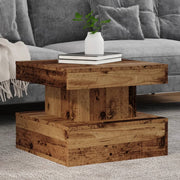 Mesa de centro con luces LED madera envejecida 50x50x40 cm V6992 Vetonek