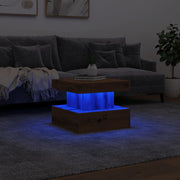Mesa de centro con luces LED roble artisian 50x50x40 cm V7005 Vetonek