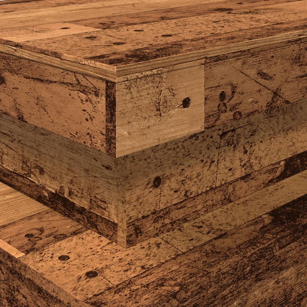 Mesa de centro con luces LED madera envejecida 90x50x40 cm V7012 Vetonek