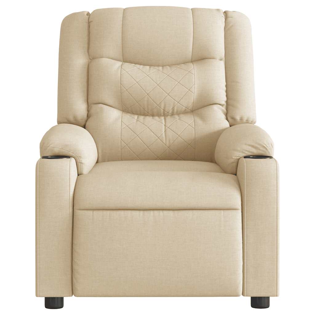 Reclinable Cream fabric massage chair