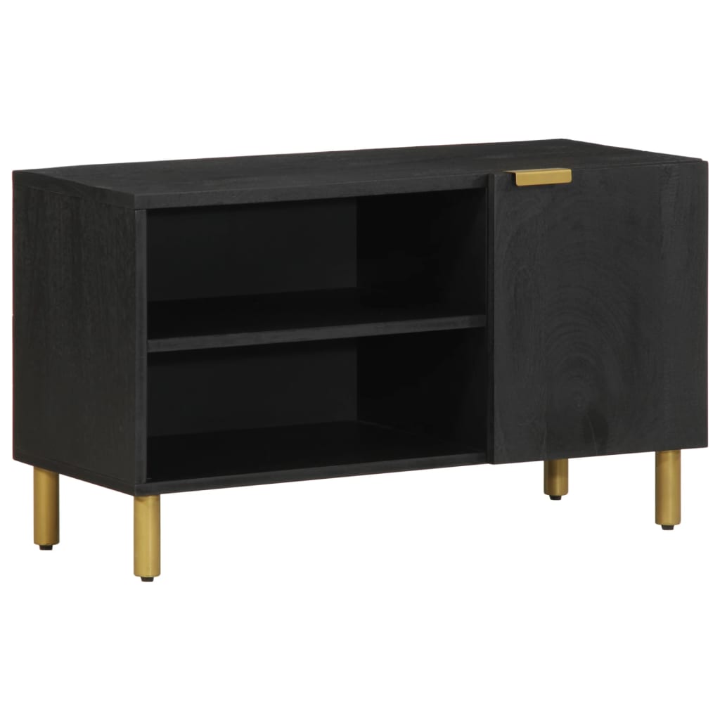 Vetonek Mueble de TV madera de ingeniería negro 80x33x46 cm