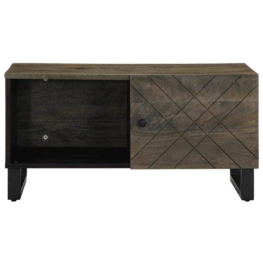 Mesa de centro madera maciza de mango negra 80x50x40 cm