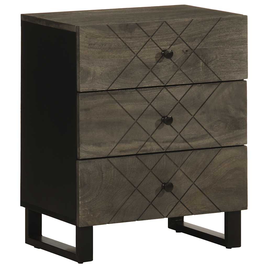 Vetonek Mesilla de noche negra 50x33x62 cm madera maciza mango