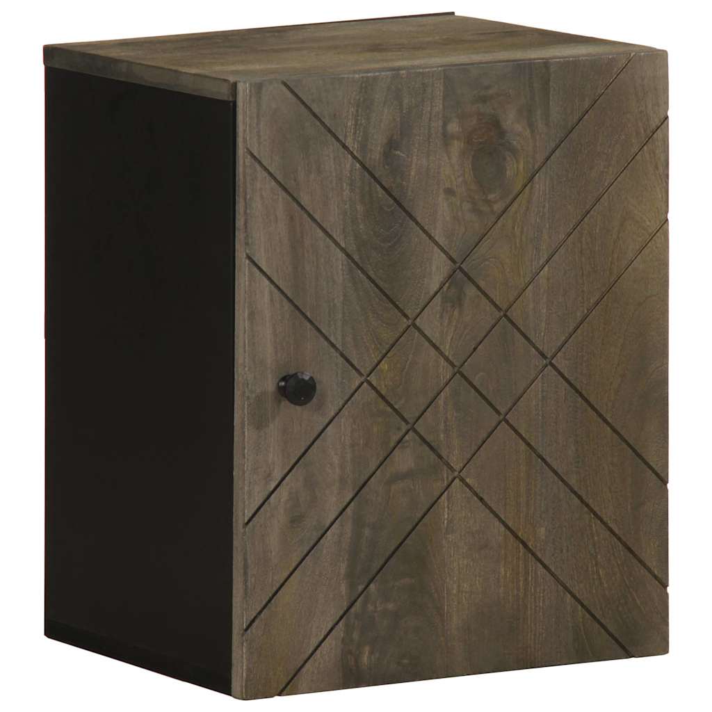 Vetonek Mueble de baño de pared de madera maciza mango negro 38x33x48cm