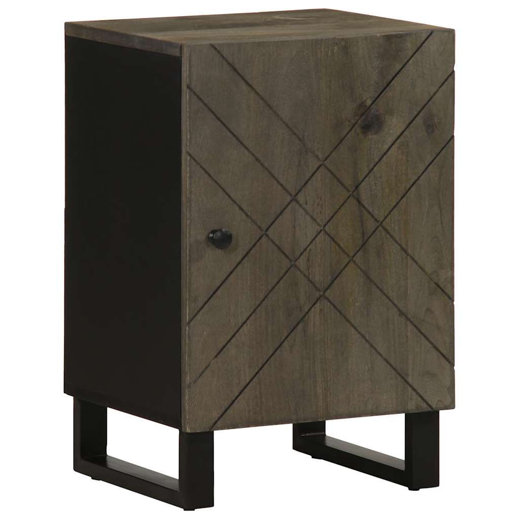 Vetonek Mueble de baño de madera maciza de mango negro 38x33x58 cm