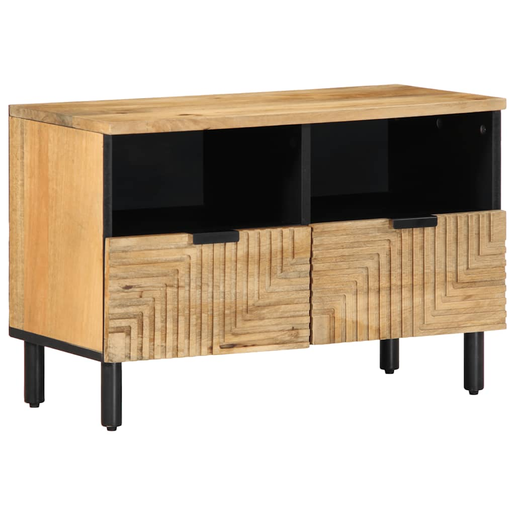 Vetonek Mueble de TV madera maciza mango marrón 70x33x46 cm