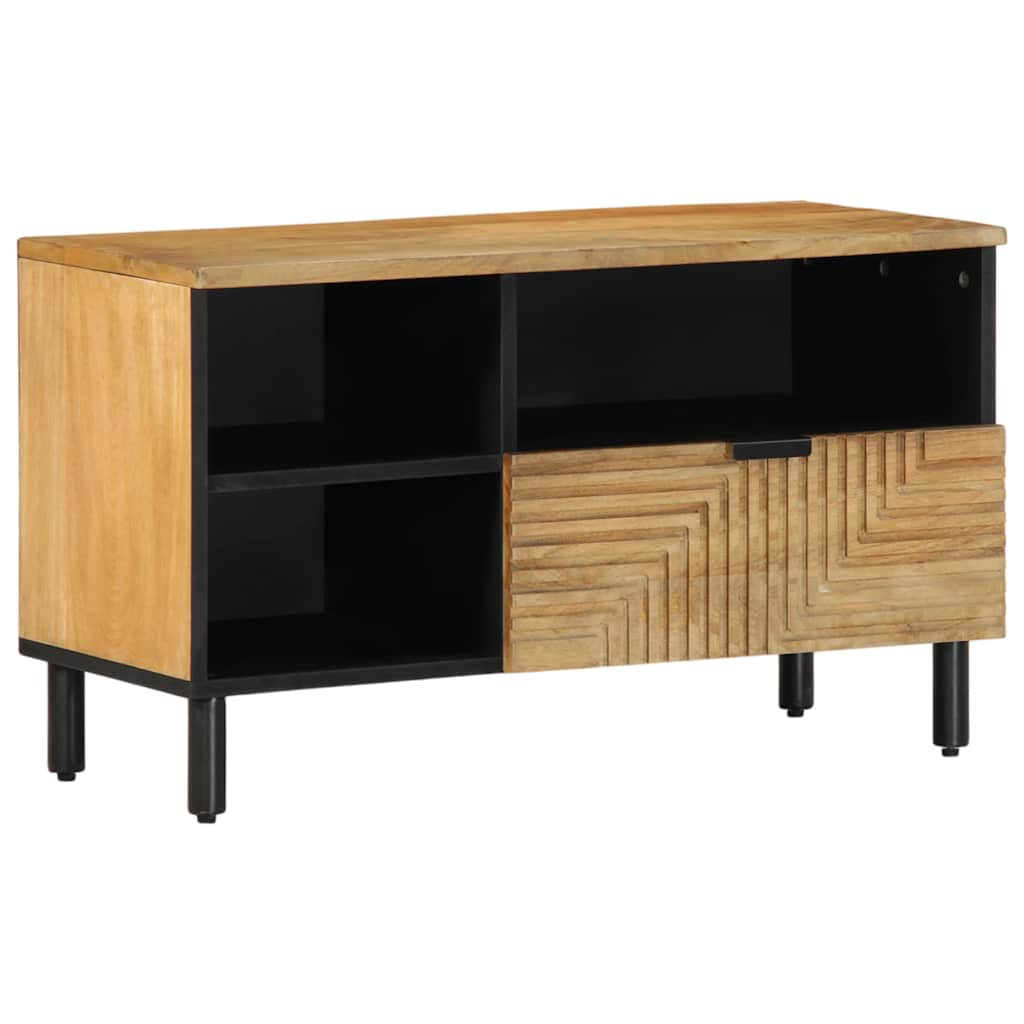 Vetonek Mueble de TV madera maciza de mango marrón 80x33x46 cm