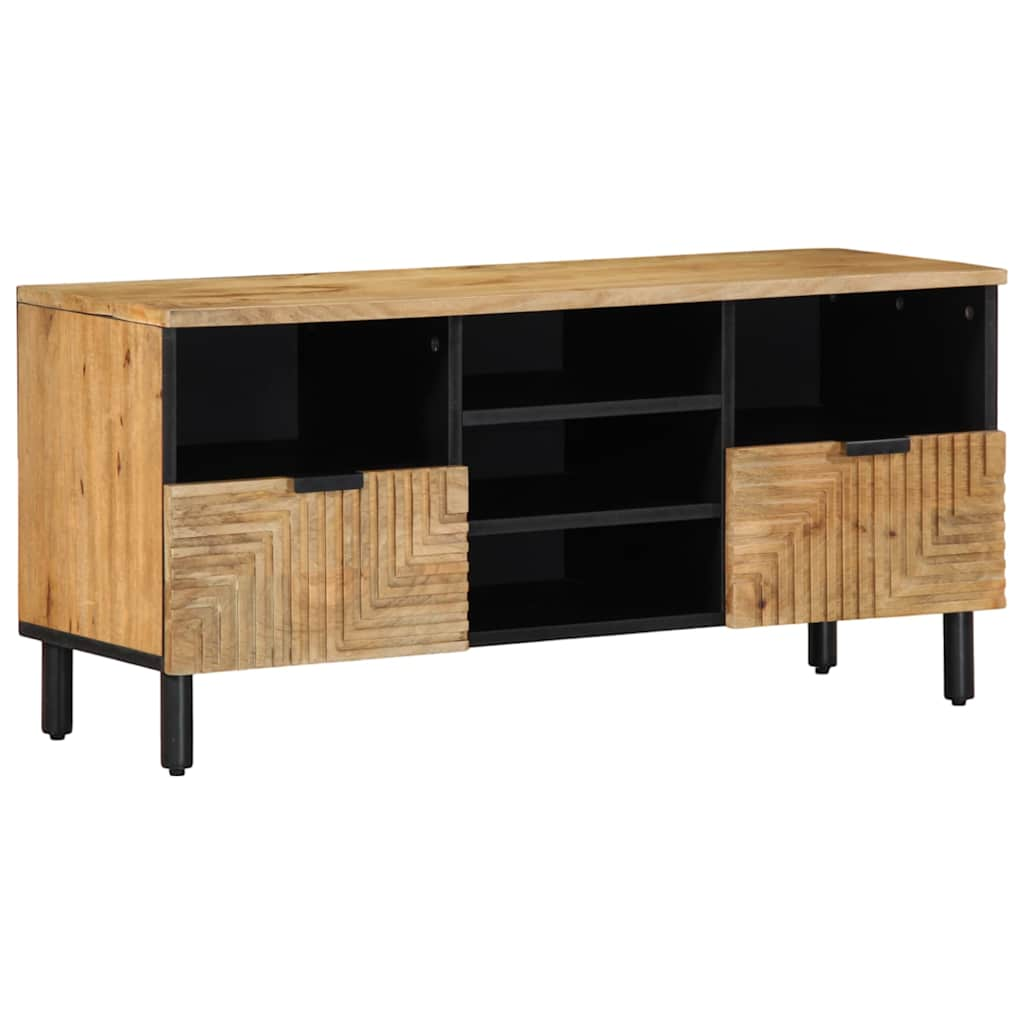 Vetonek Mueble de TV madera maciza de mango marrón 100x33x46 cm