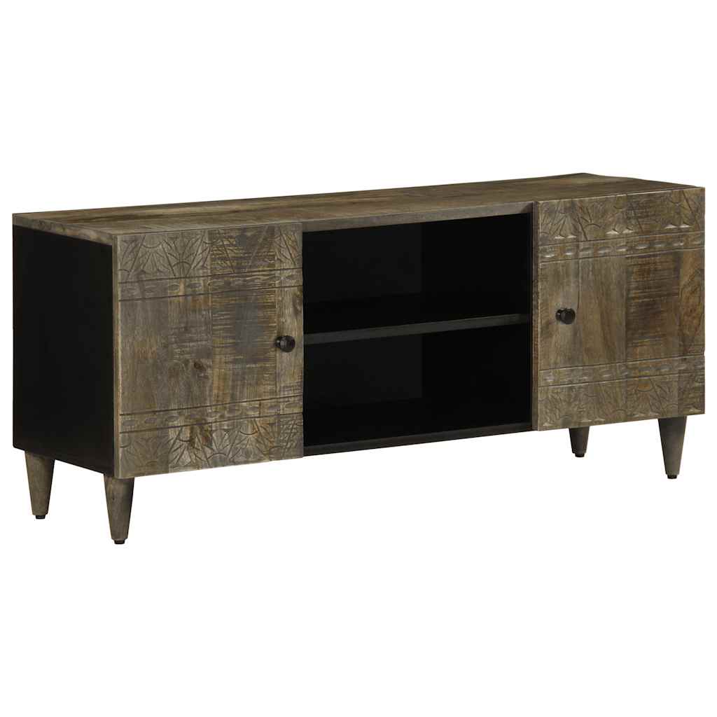 Vetonek Mueble de TV madera maciza de mango gris claro 105x33,5x46 cm