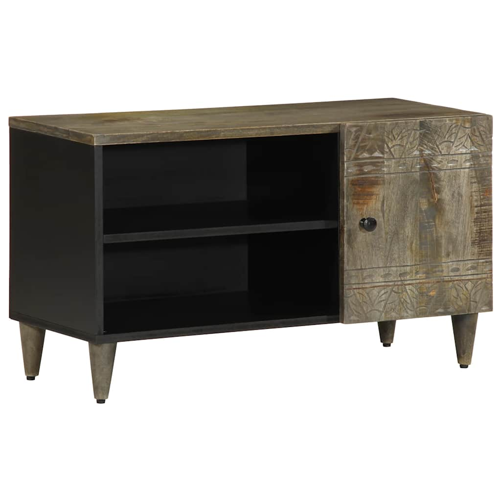 Vetonek Mueble de TV madera maciza de mango gris claro 80x31,5x46 cm